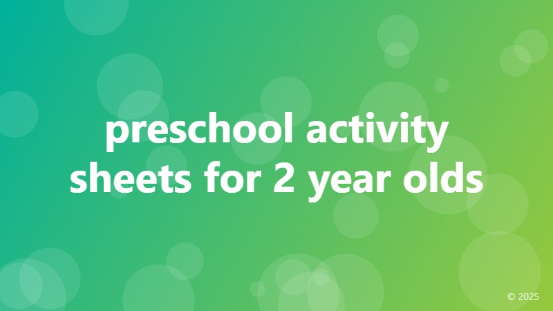 preschool activity sheets for 2 year olds