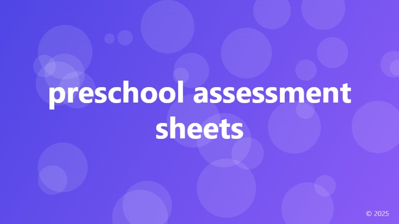 preschool assessment sheets