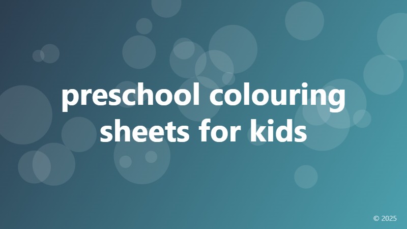 preschool colouring sheets for kids