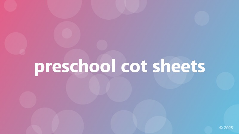 preschool cot sheets