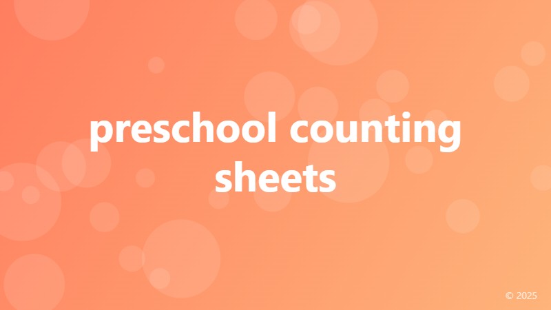 preschool counting sheets
