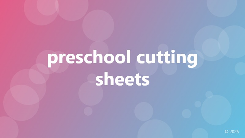 preschool cutting sheets
