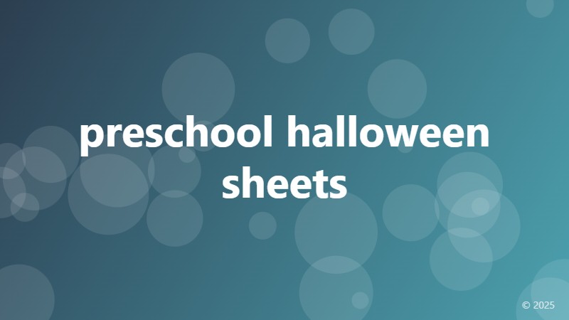 preschool halloween sheets