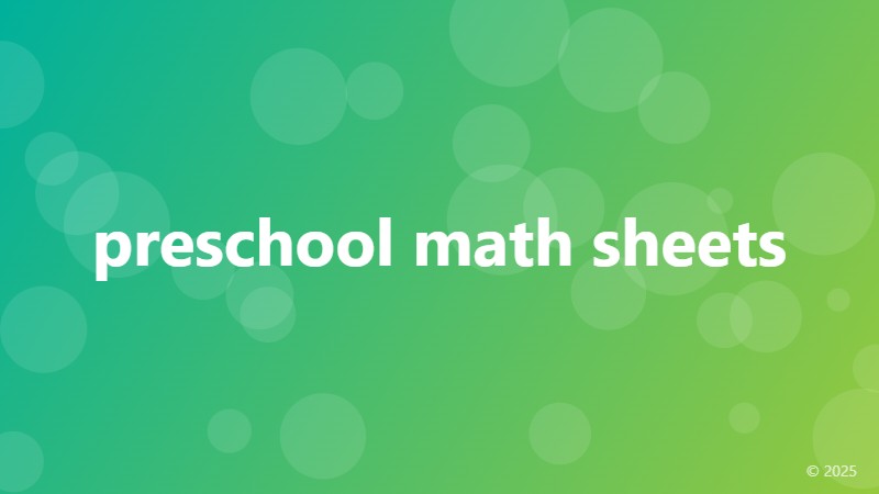 preschool math sheets