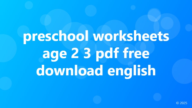 preschool worksheets age 2 3 pdf free download english