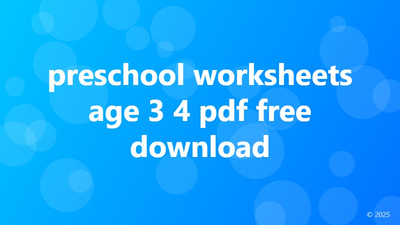 preschool worksheets age 3 4 pdf free download