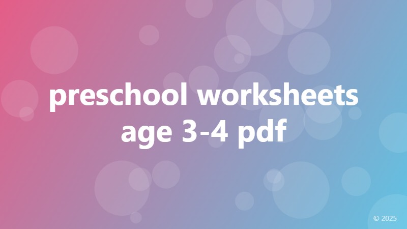 preschool worksheets age 3-4 pdf