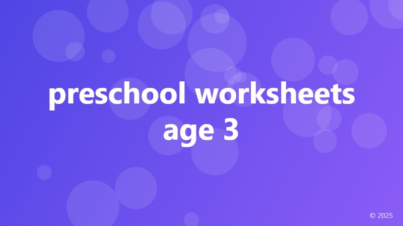 preschool worksheets age 3