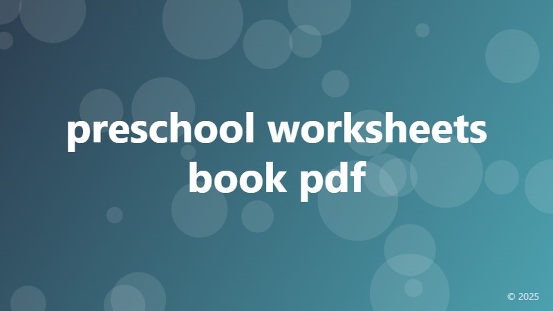 preschool worksheets book pdf
