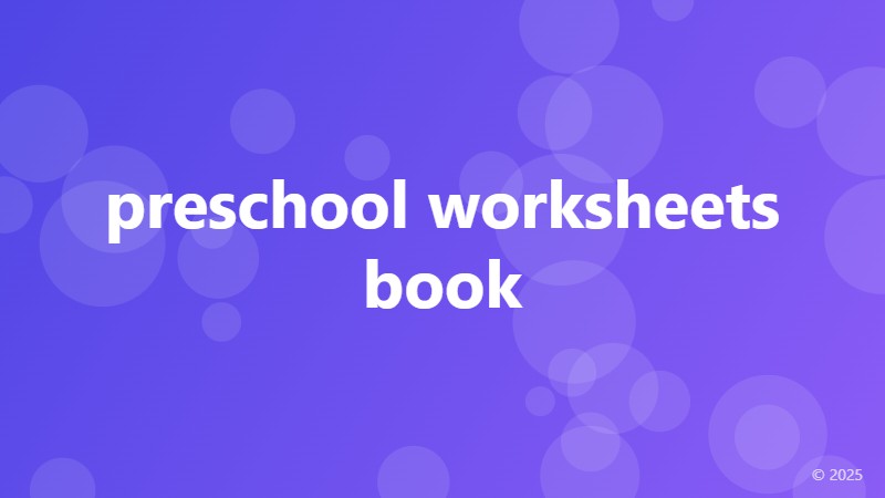 preschool worksheets book