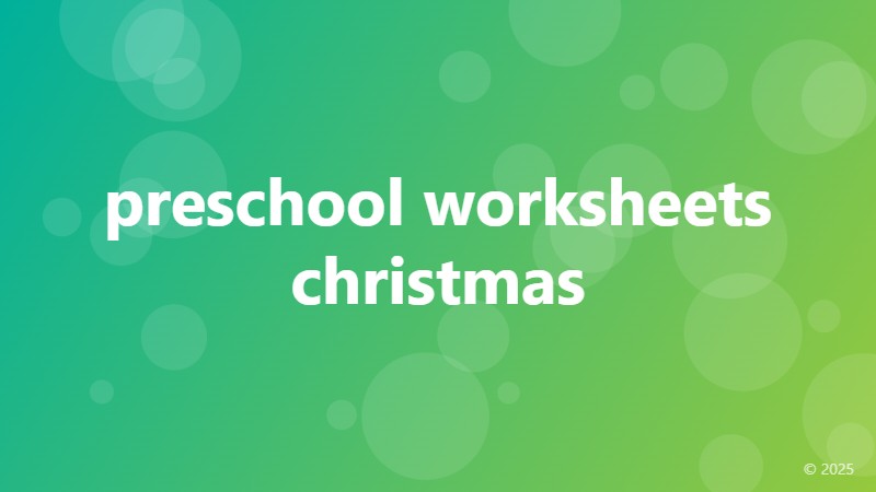 preschool worksheets christmas