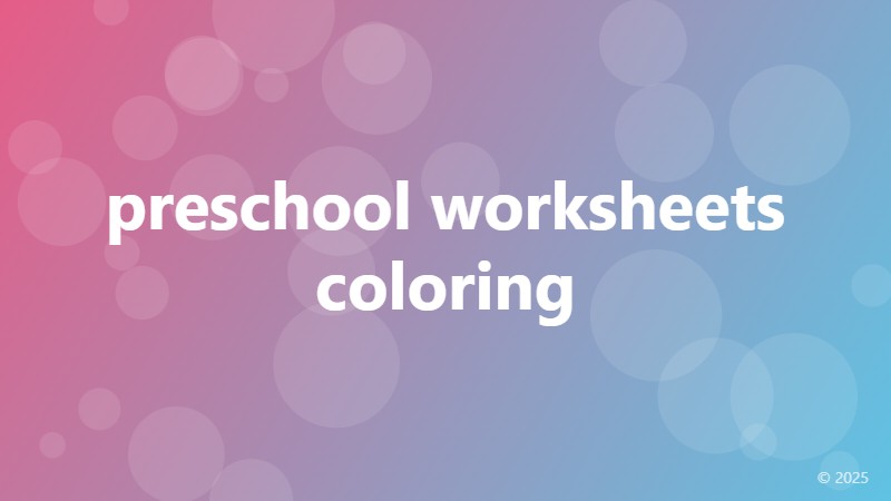 preschool worksheets coloring