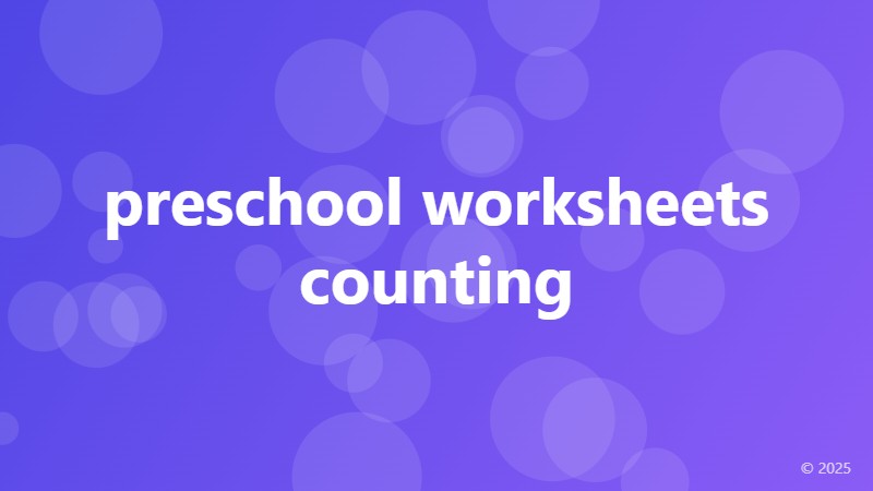 preschool worksheets counting