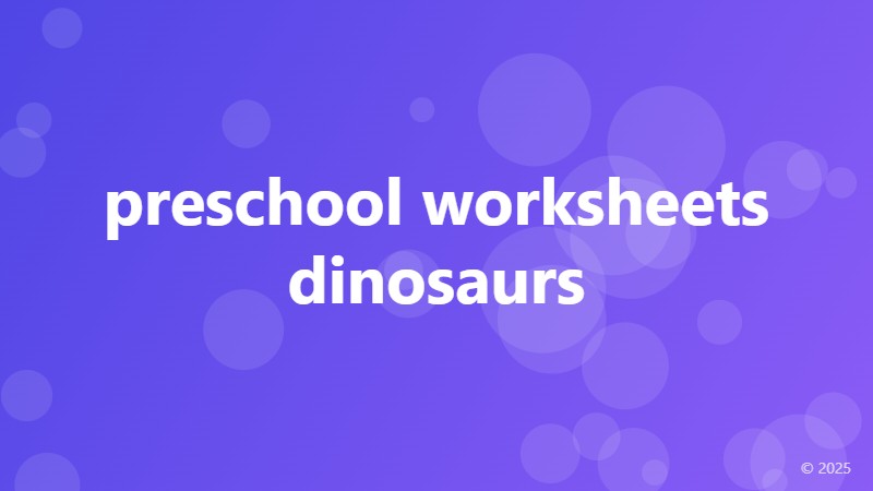 preschool worksheets dinosaurs