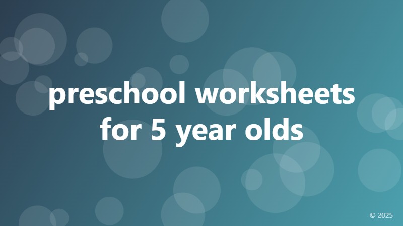 preschool worksheets for 5 year olds