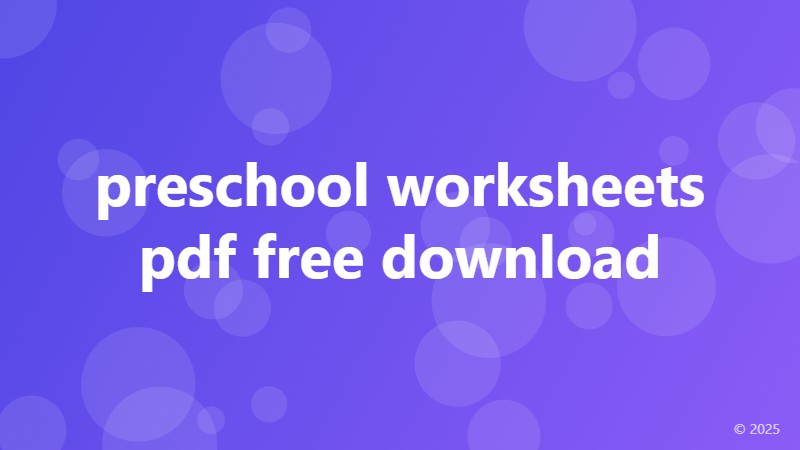 preschool worksheets pdf free download