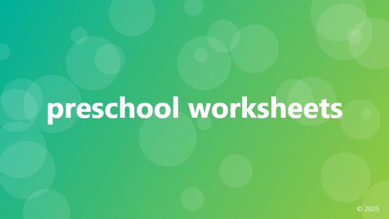 preschool worksheets