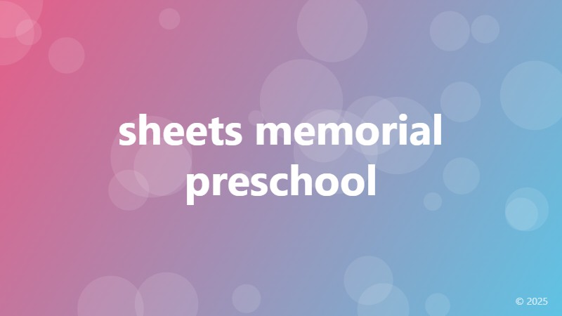 sheets memorial preschool